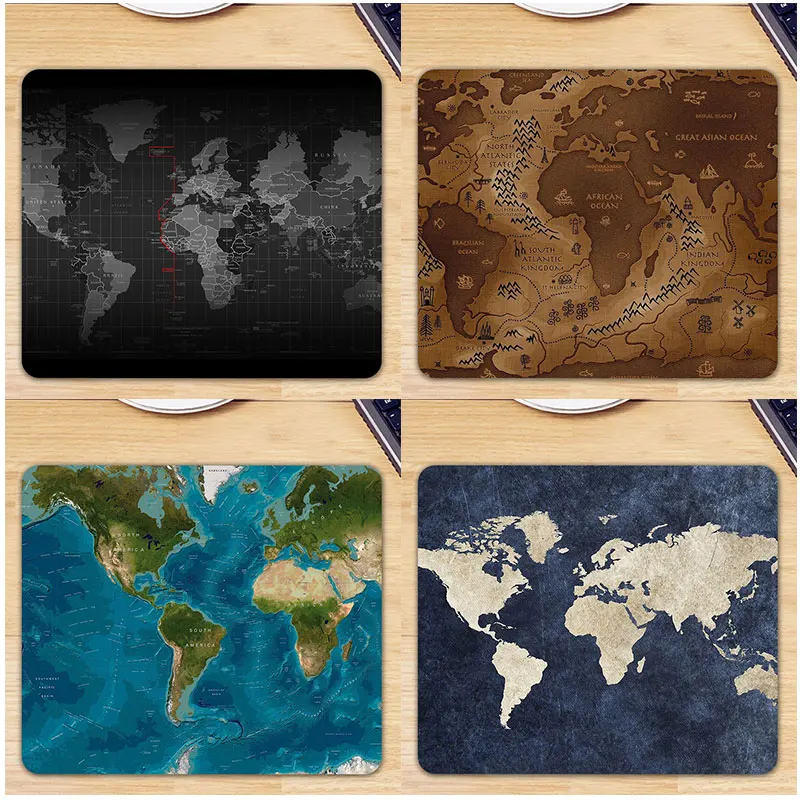 Модный игровой коврик для мыши со старой картой мира компьютерный резиновый