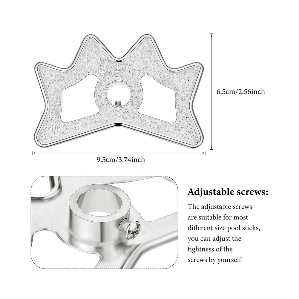 

2pcs Portable Pool Cue Rack Club Holder Aluminum Slip On Moosehead Billiard Bridge Head Durable Silver Tool Accessories