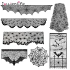 1 шт., Черная кружевная скатерть на камин