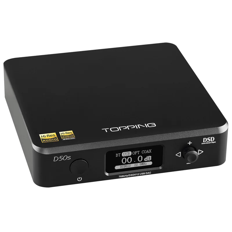 Декодер TOPPING D50s ES9038Q2M * 2 DAC Bluetooth 5 0 LDAC DSD512 32 бит/768 кГц Hi Res аудио HIFI поддержка входа