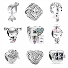 Бусина-Шарм Птица для браслета, серебристого цвета