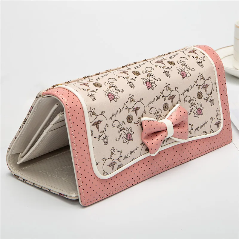 Милый кошелек с бантом маленькие свежие кавайные женские модные кошельки для