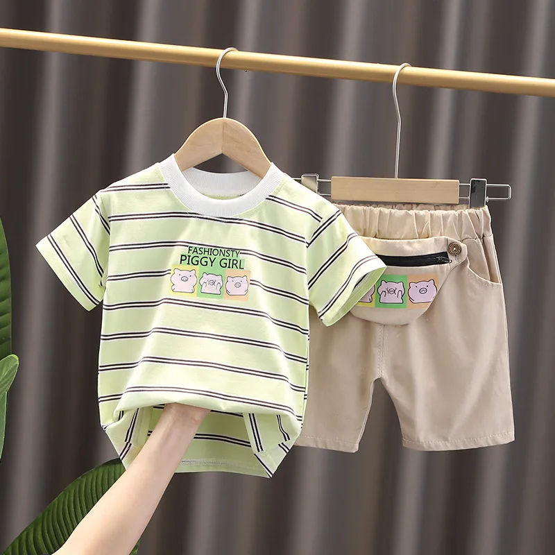 New Summer Baby Girls Clothes Suit Children Fashion T-Shirt Shorts 2Pcs/Set Toddler Casual Outfits Boys Clothing Kids Tracksuits