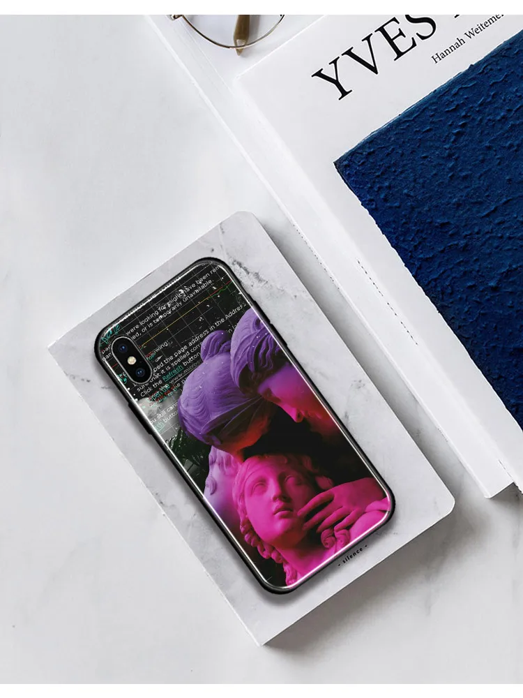 Эстетика vaporwave статуя абстрактный мягкий силиконовый стеклянный чехол для телефона чехол для Apple iPhone 6 6s 7 8 Plus X XR XS 11 Pro max