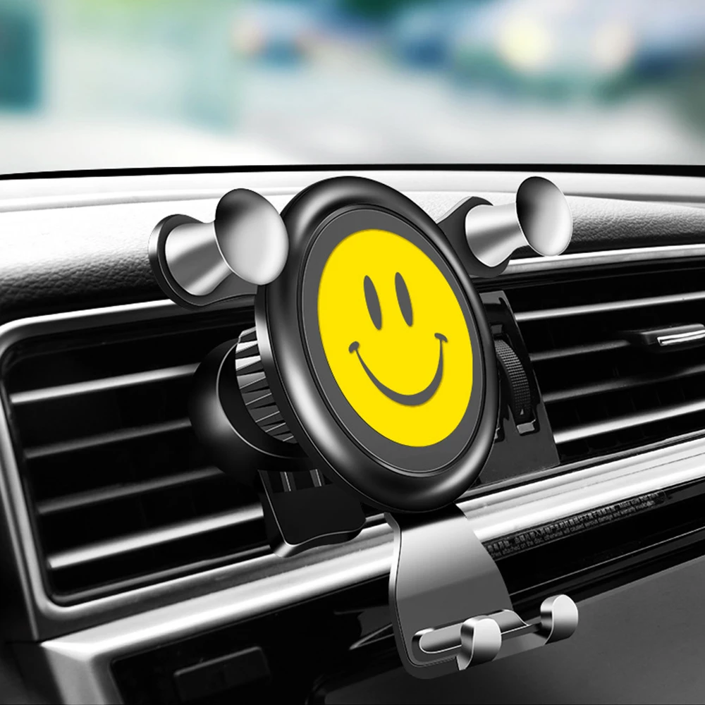 Универсальный автомобильный держатель для телефона с милым смайликом подставка