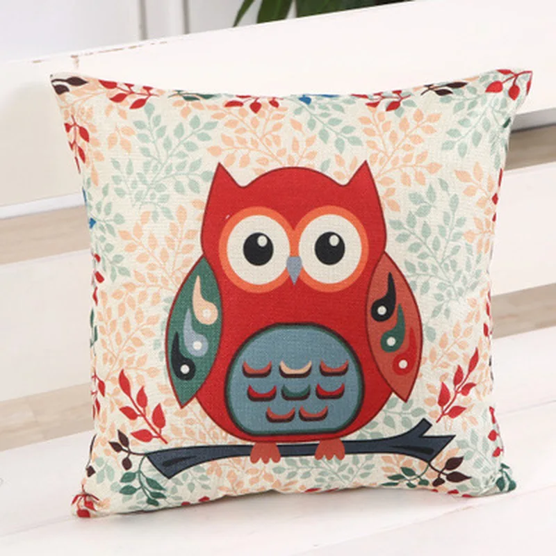 53 недельная Новая Домашняя мультяшная Подушка льняная с принтом наволочка 45x45 см