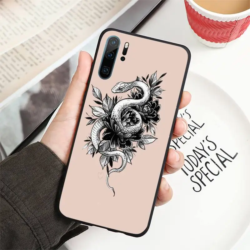 

Snake Flower Snake Beautiful Phone Case For Huawei honor Mate P 9 10 20 30 40 Pro 10i 7 8 a x Lite nova 5t