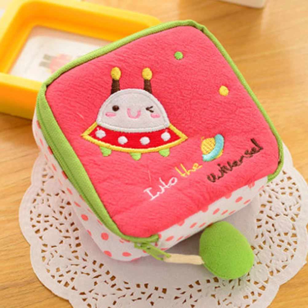 Милый мультяшный простой маленький чехол на молнии сумка для гигиенических