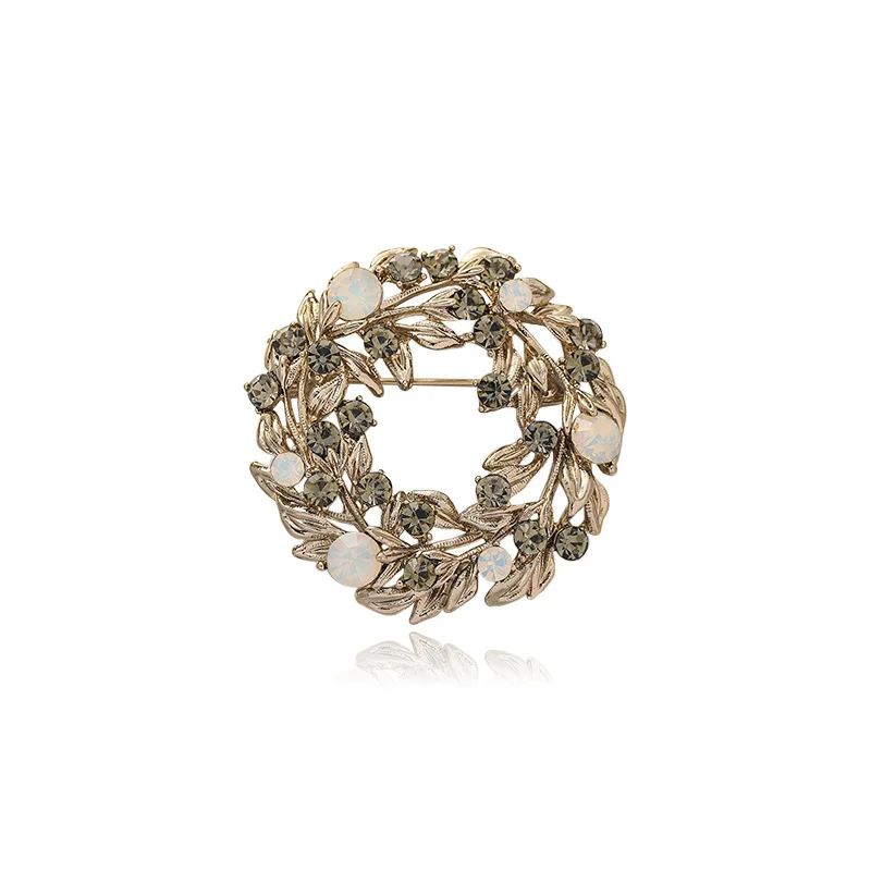 

Vintage Baroque Wreath Brooch Rhinestone Jewelry For Men Women Fashion Gift Broche De Flores