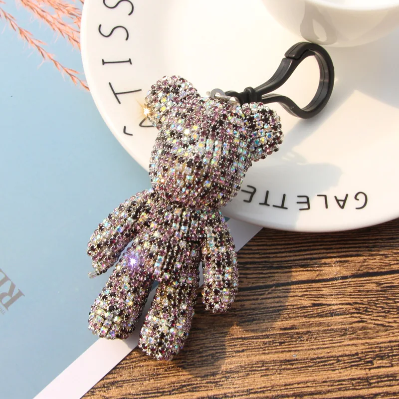 

Fur ball Bear key chain glitter bear key chain bag pendant car key chain couple gift variety blue bear pink bear colorful bear