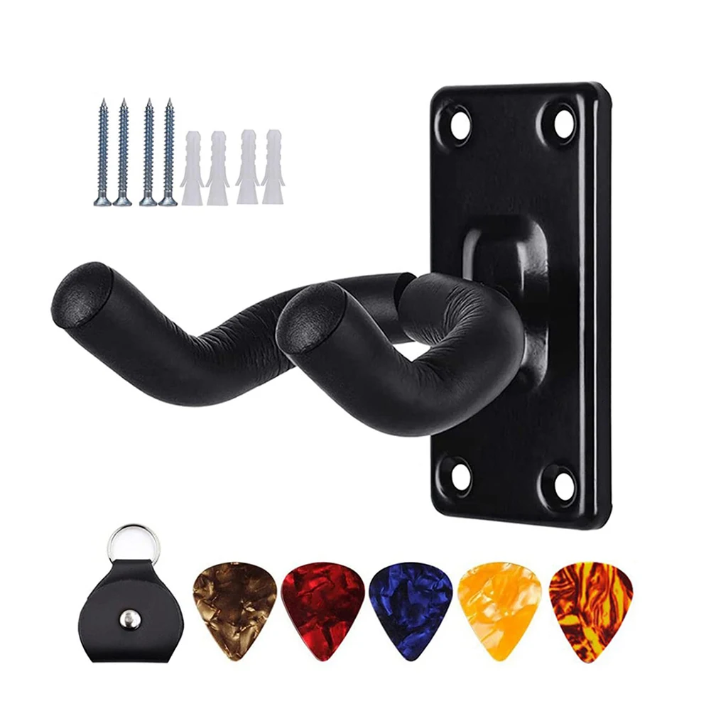 

Wall Mounted Guitar Hanger Hook Holder Stand with Screws Nuts Picks for Acoustic Guitar Ukulele Violin Bass Accessories