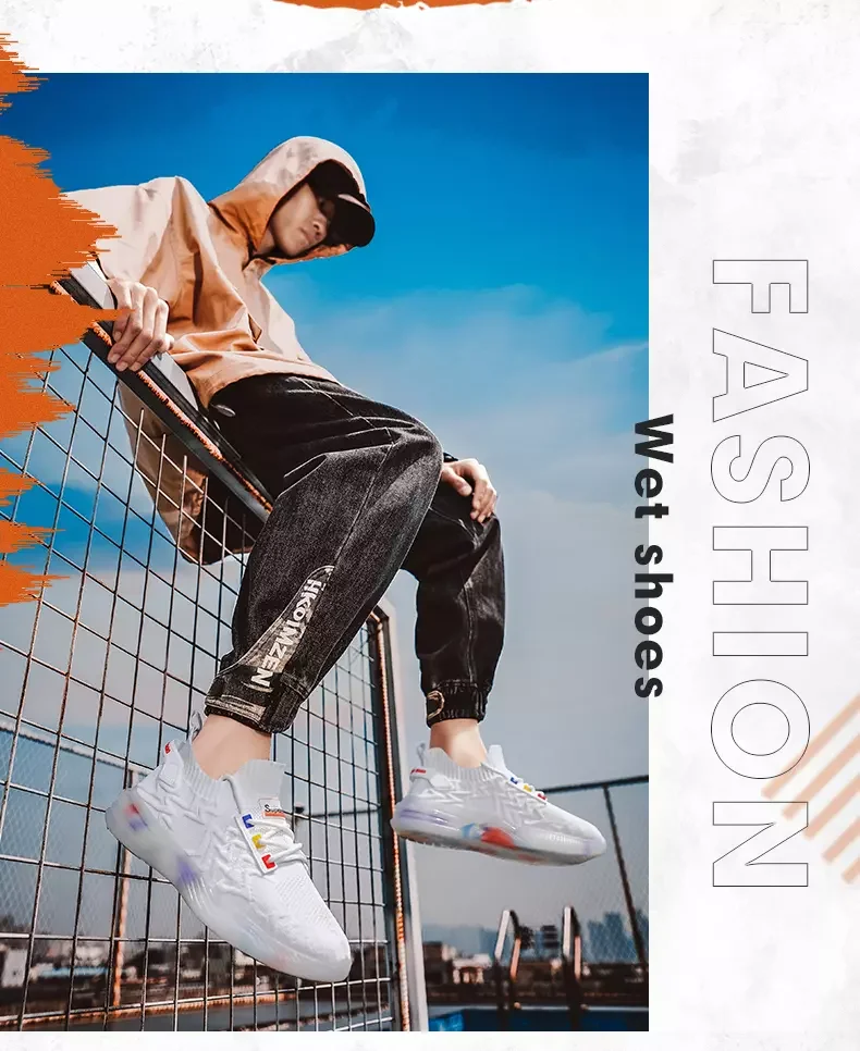 

Summer men's shoes color sole coconut shoes flying shoes mesh men's shoes sports shoes fashionable shoes