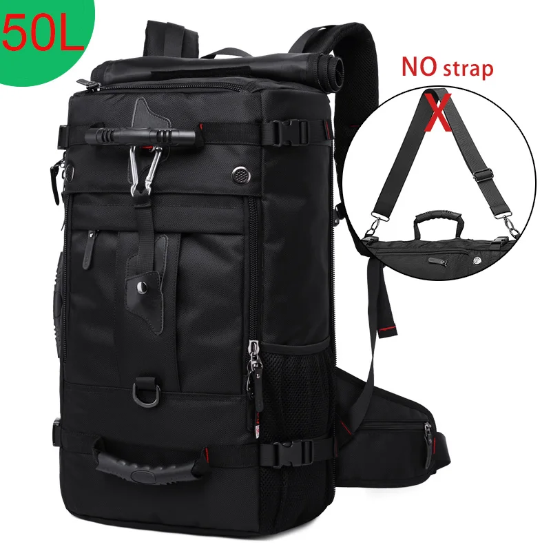 Black 50L NO strap Новинка 50L водонепроницаемый рюкзак для путешествий для мужчин и женщин многофункциональный 17,3 Рюкзак Для Ноутбука Мужской рюкзак для багажа mochilas лучшее качество - Цвет: Black 50L NO strap