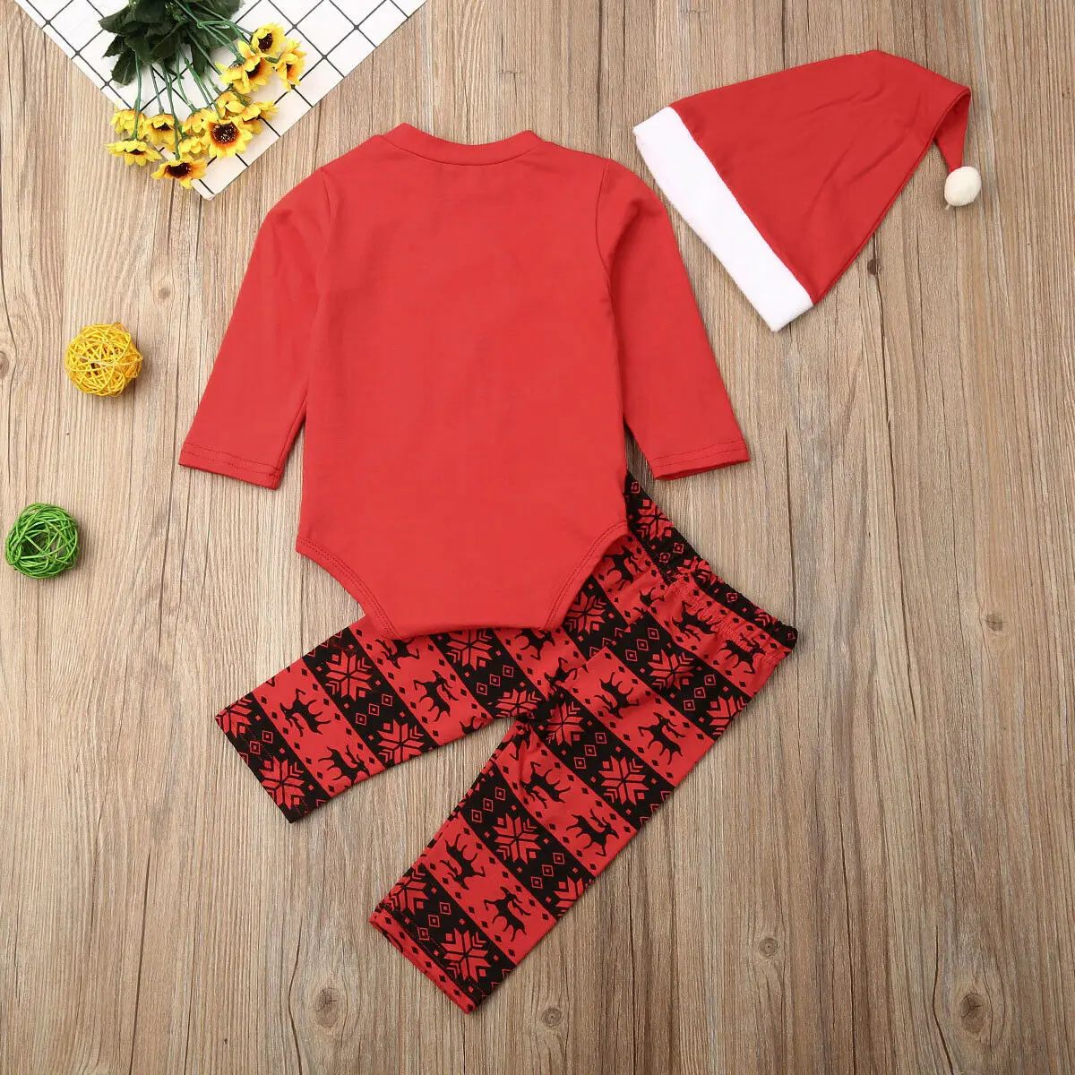 Новое поступление комплект рождественской одежды для маленьких девочек и