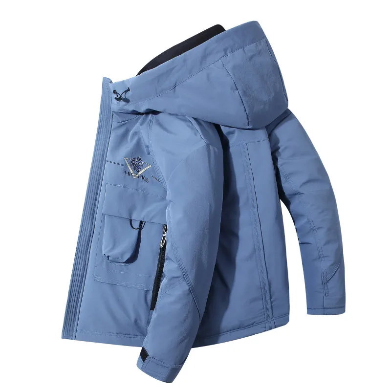 

Мужская зимняя куртка BONJEAN, теплая утепленная верхняя одежда, мужская куртка с капюшоном, Повседневная утепленная пуховая куртка с длинным ...