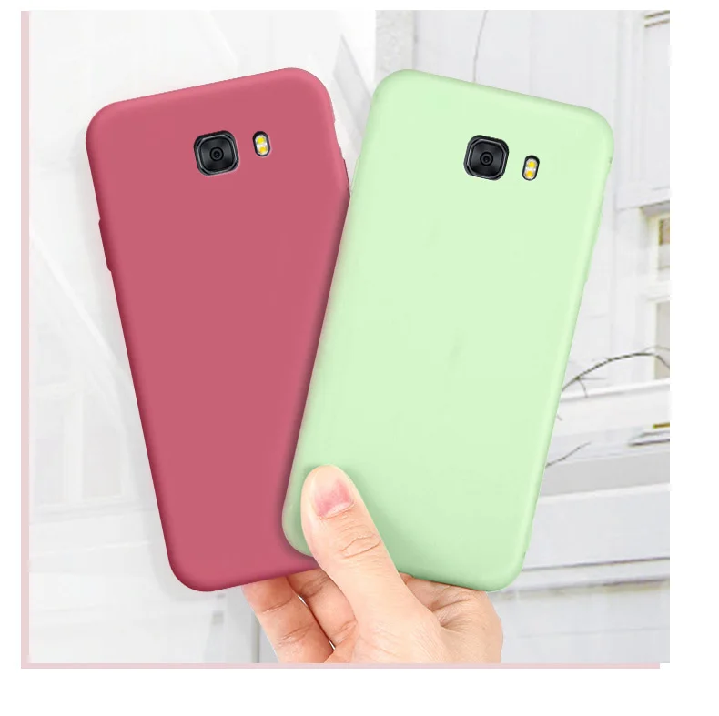 Чехол для Samsung Galaxy C9 pro Матовый жидкий Мягкий силиконовый чехол телефона C9000