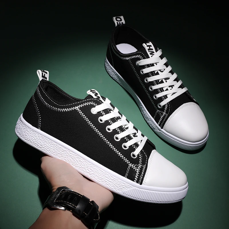 

2021 Stylish Men Canvas Shoe Summer Vital Anti-Odor Non-slip Wear Resitant Male Vulcanized Shoes Comfy Breathable Casual Shoes