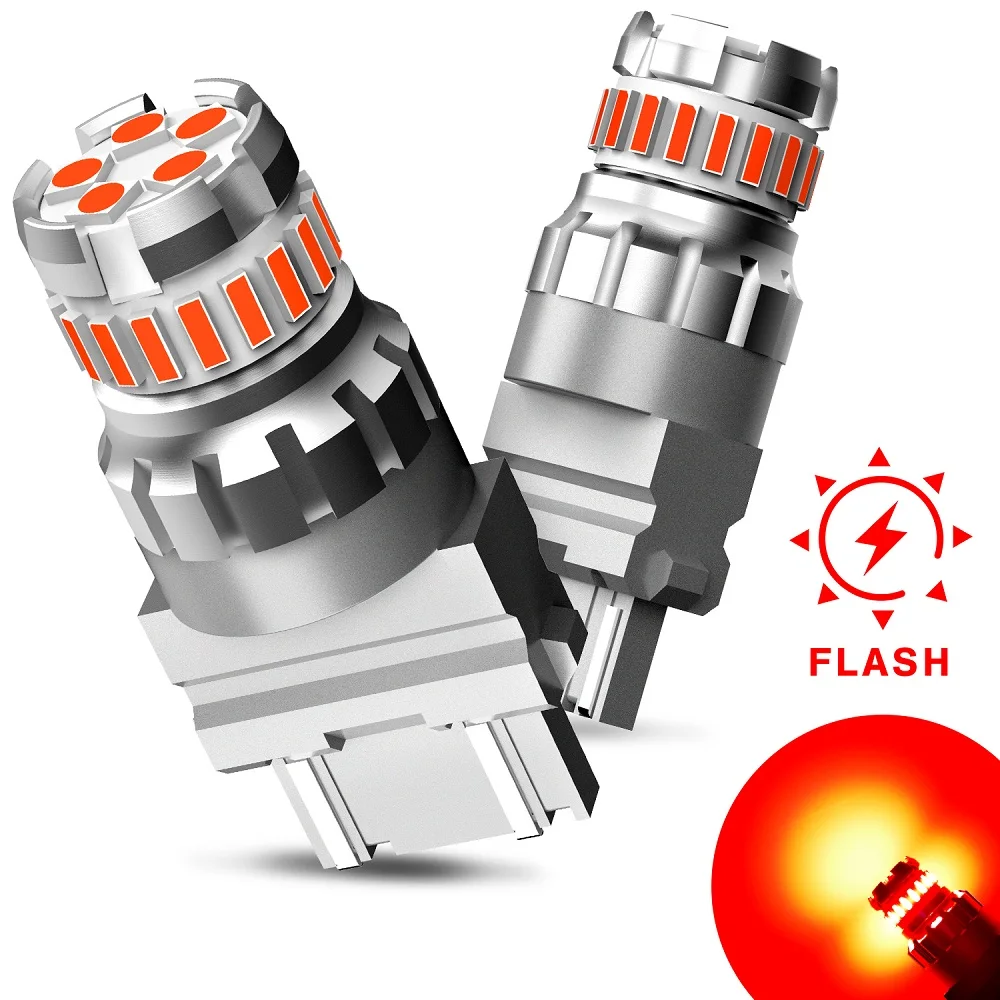 

2PCS Flash Strobe T25 3157 3156 P27/7W P27W Car Led Brake Tail Lamp Turn Signal Stop Back Up Light Bulbs Source DRL Red White
