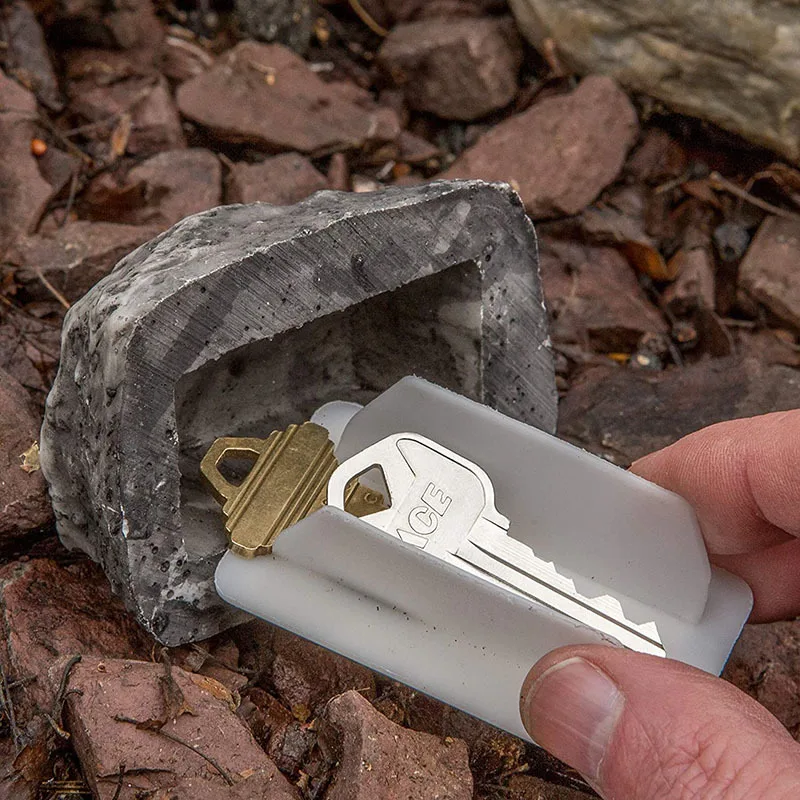 Resin Fake Rock Mud Spare Key Box Stone Safe Outdoor Muddy Hidden Hide Security Case for Garden Ornament locker | Безопасность и