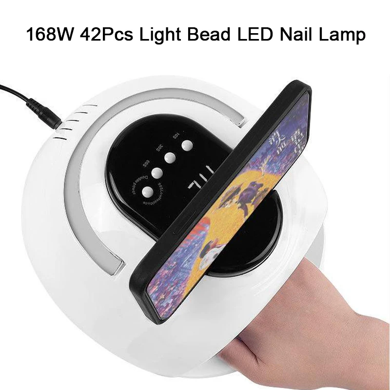 

168W 42LED UV Nail Lamp Fast Curing Nail Lamp Dryer with Phone Holder
