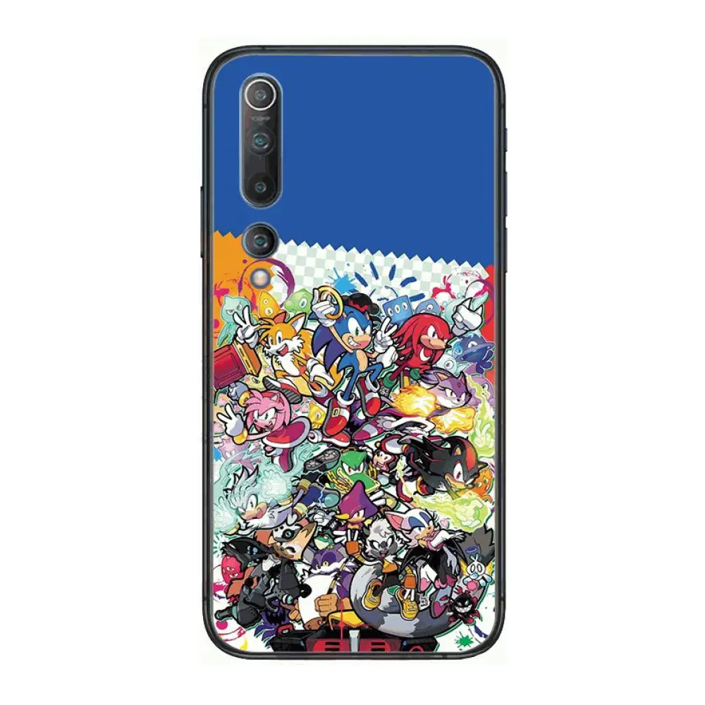 

Bumper 3D Anime Blue Sonic Phone Case For xiaomi mi11 5g 10 liti Ultra 9Pro SE 3 8 Note Anime Black Cover Silicone Back Pretty t