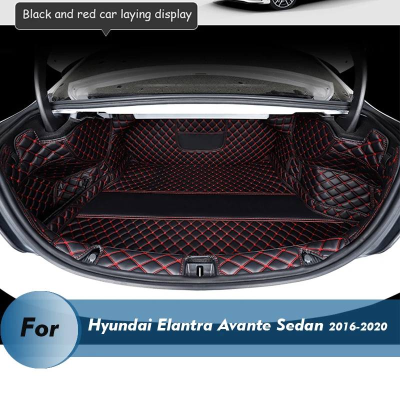 

Only bottom mat Leather Car Trunk Mat For Hyundai Elantra Avante Sedan 2016-2020 Cargo Liner Accessories Interior