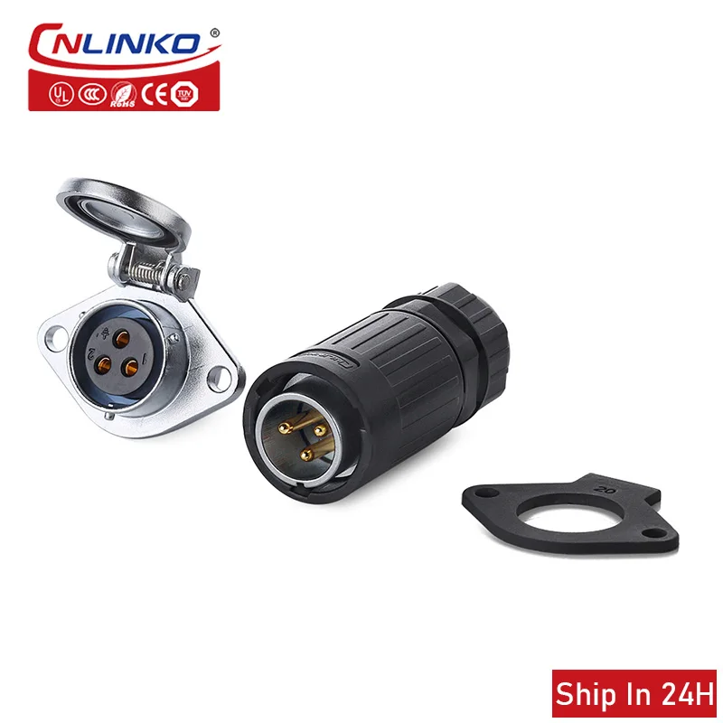 

CnlinkoYA20 industrial aviation connector 3pin plastic male plug female panel mount outdoor industrial connector