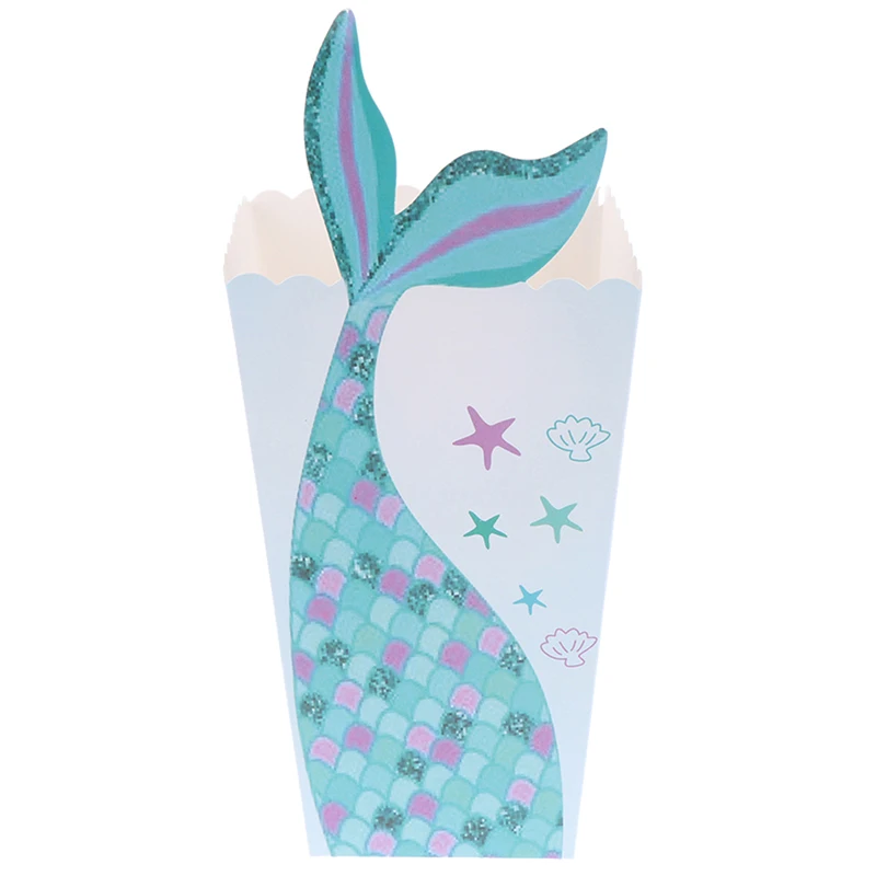 12 шт Русалка хвост конфеты мешок коробки под морем для попкорна предметы