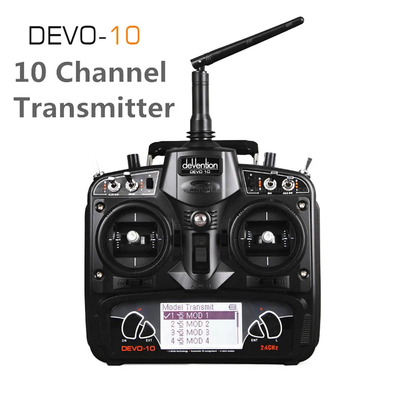 Walkera черный DEVO 10 2 4G передатчик 10CH RX1002 приемник телеметрический радиоприемник для