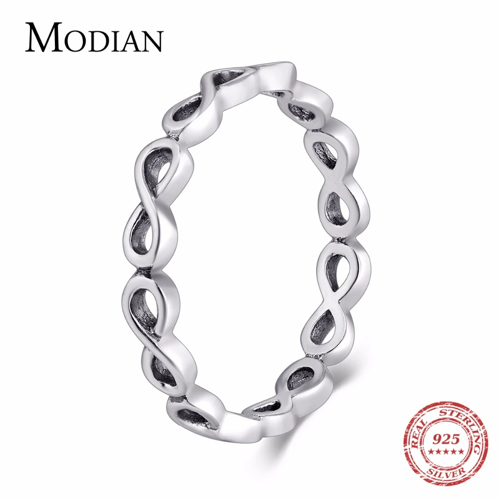 Женское Винтажное кольцо Mobius однотонное из серебра 2021 пробы 925|fine jewelry|solid 925 sterling