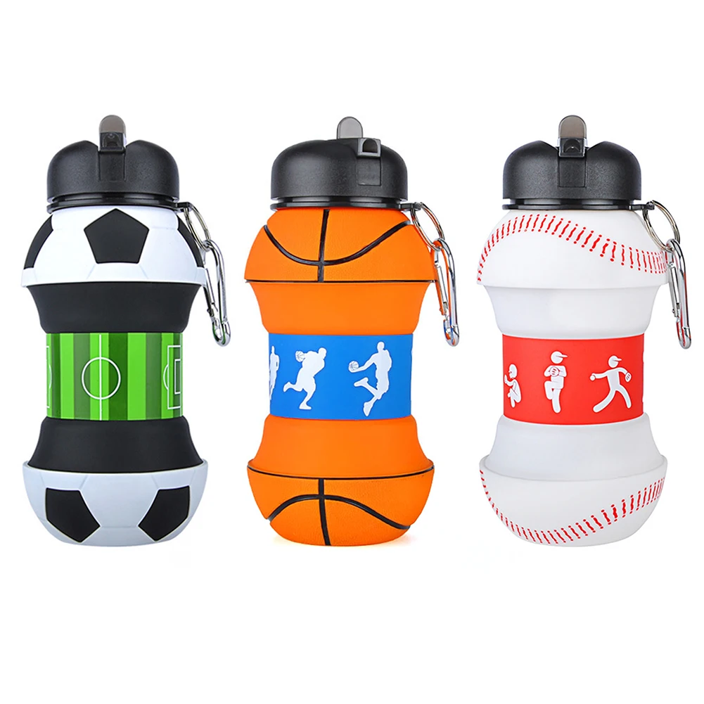 

Sports Fold Water Bottle Football Basketball Leak-Proof Sports Cup Portable Kids Student Leak-Proof Sports Cup