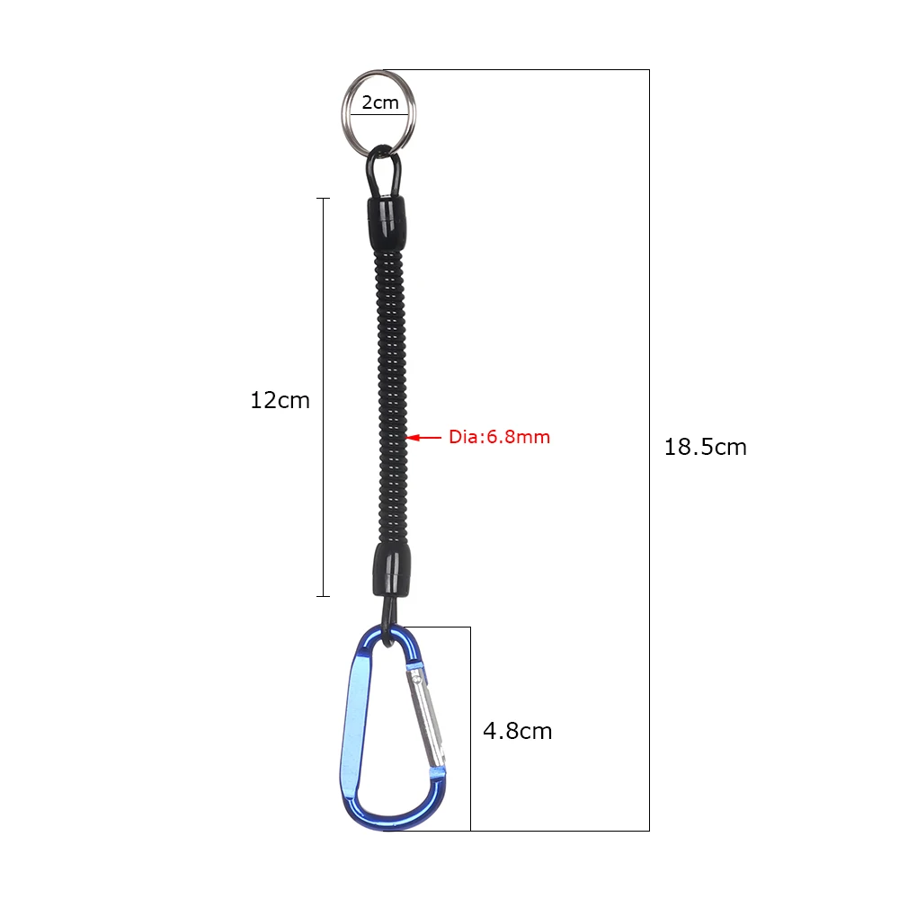 

1PCS Keychain Tactical Retractable Spring Elastic Rope Security Gear Tool Hiking Camping Anti-lost Phone For Outdoor Hiking Camp