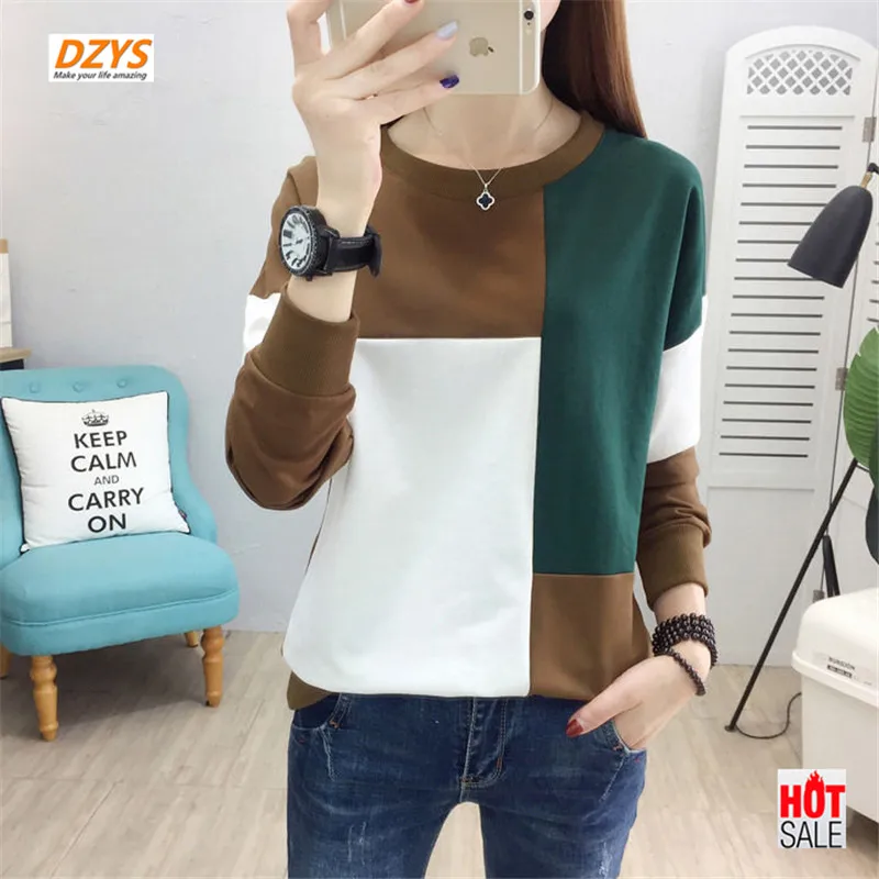 Осеннее платье Женская 2019 новая Корейская версия свободная футболка с длинными