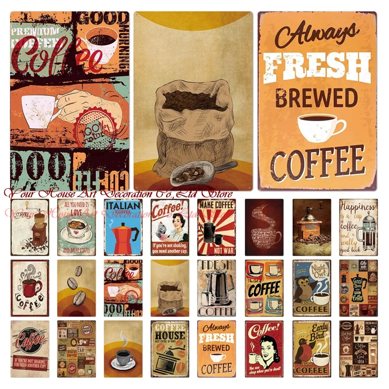 Декоративная жестяная вывеска для кофейного бара тарелка кафе паба домашний