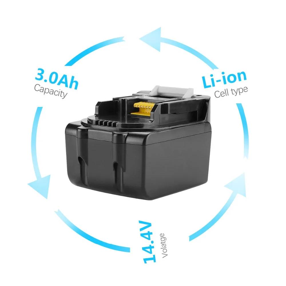 Powtree Новинка 14,4 В 4000 мАч для Makita BL1430 сменный литий-ионный аккумулятор LXT200 BL1415 194558-0 194559-8 L30