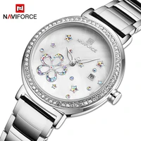 2021 naviforce women luxury brand watch casual fashion with diamonds quartz waterproof stainless steel ladies clock wrist watch