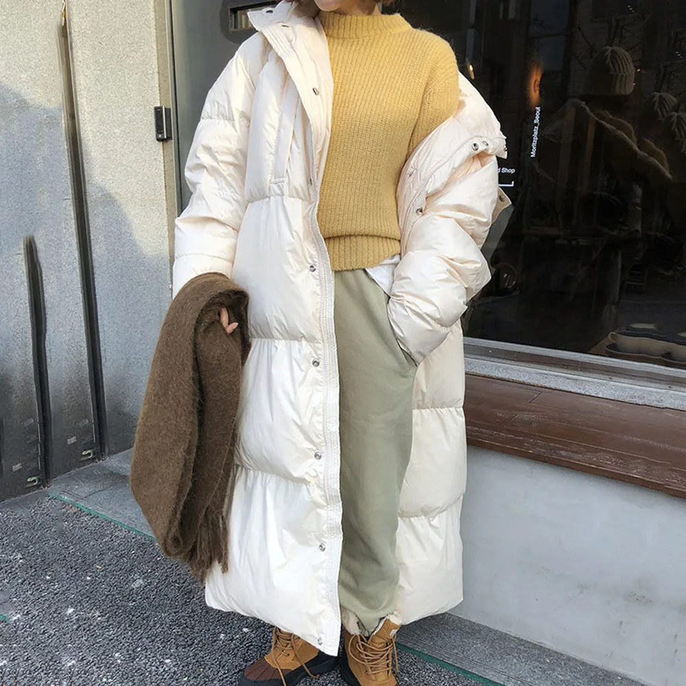 Толстая зимняя куртка-пуховик с капюшоном Женская парка модная теплая верхняя