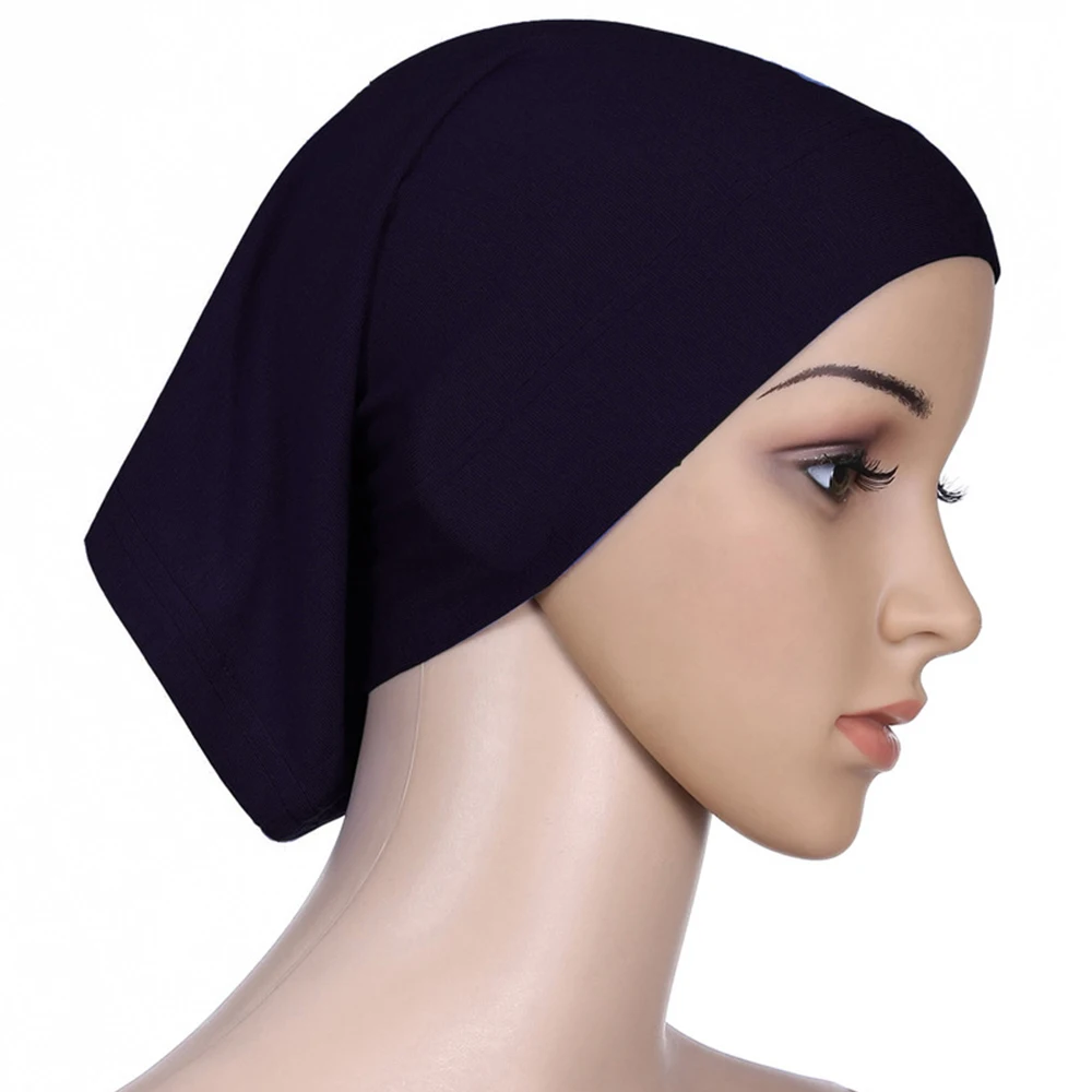 2021 Muslim Women Hijab Cloth Balck White Summer Head Scarf Chiffon Islam Turban Headscarf Jersey Chouchou Inner Amira Cap | Тематическая