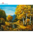 Paintmake пейзаж DIY живопись по номерам осень лес масло ручная роспись на холсте для домашнего декора Искусство Подарки GX9586