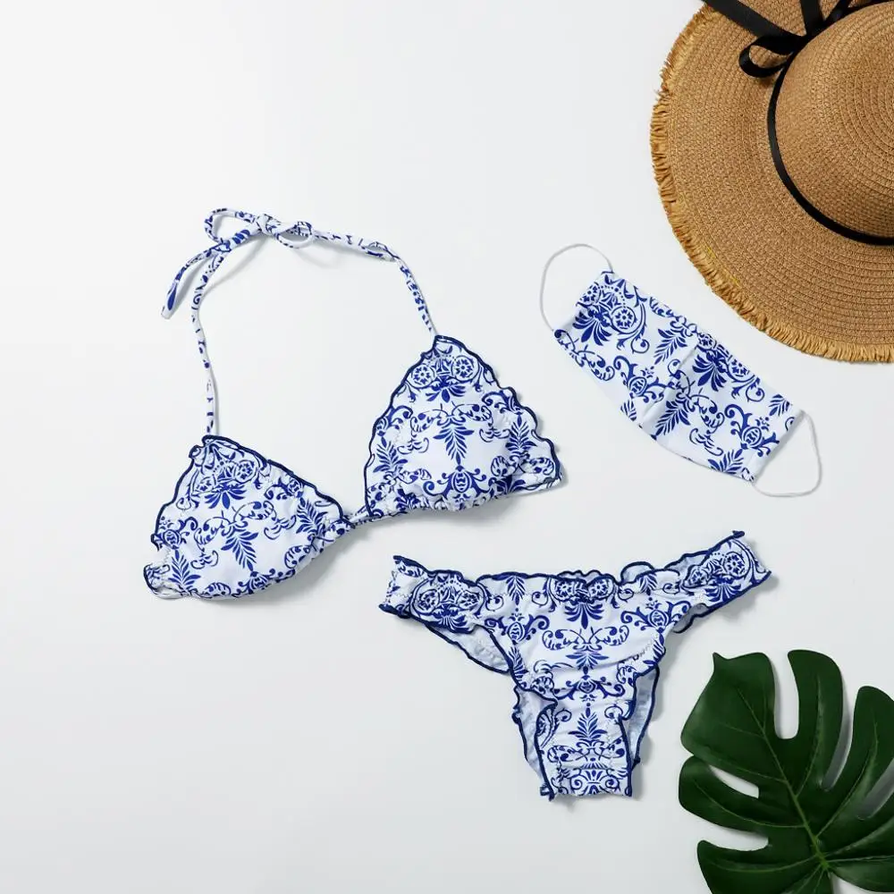 Бикини 2020 сексуальная одежда для плавания женская маска Пуш-Ап купальный костюм