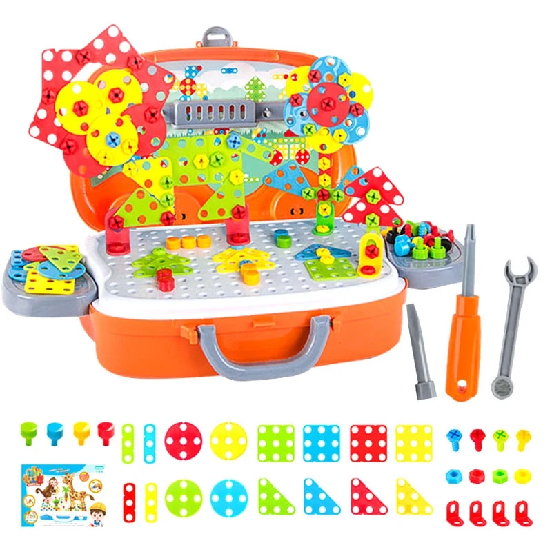 

Drilling Screw 3D Creative Mosaic Puzzle Toys DIY Educational Puzzle Toys DIY embled Tools Model Kit