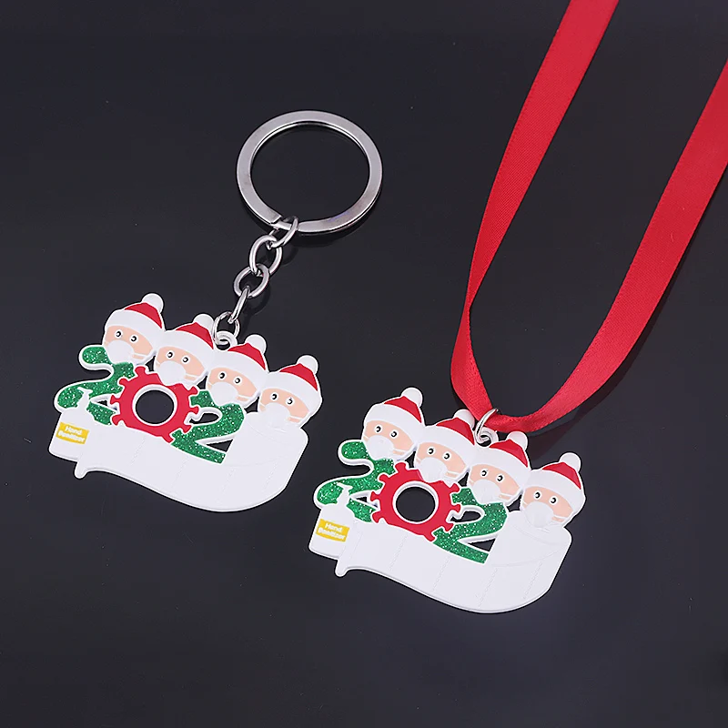 Рождественское украшение 2020 цепочка для ключей с Санта Клаусом Рождественская