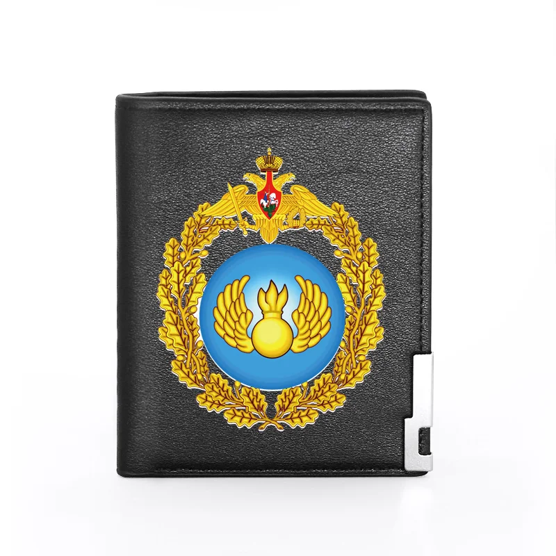 

Men Wallet Leather Russian Airborne Army Cover Billfold Slim Credit Card/ID Holders Inserts Money Bag Male Pocket Short Purses