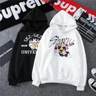 Корейские модные толстовки Skzoo, пуловер для женщин и мужчин, одежда для детей в стиле K-POP, свитшот с капюшоном и мультяшным принтом, уличная одежда, пальто