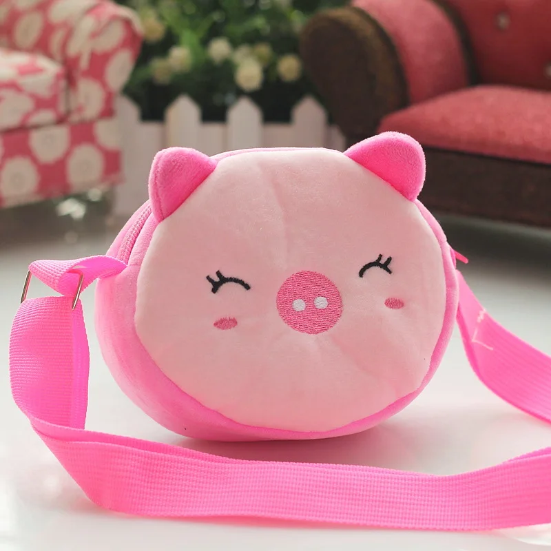 Плюшевые Мультяшные милые детские кошельки для монет Детский круглый кошелек