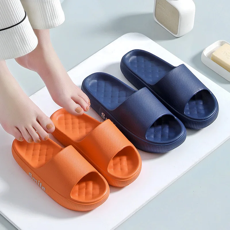 

Women Thick Platform Slippers Summer Beach EVA Soft Sole Slide Sandals Leisure Men Ladies Indoor Bathroom Anti-slip Home Slipper