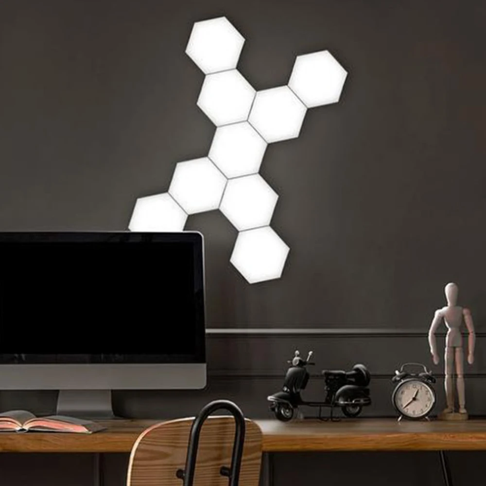 Новый креативный квантовый светильник шестиугольные лампы сенсорный настенный