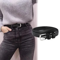 women black wild jeans belt silver pin buckle waist belt female leather strap youth students waistband