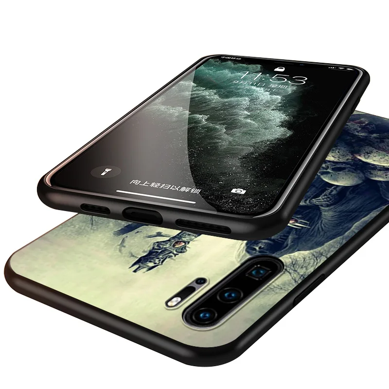 

Grim Reaper Skull Skeleton Black Cover For Huawei P40 P30 P20 P10 P9 P8 Lite E 5G 2017 2019 Pro Plus Phone Case