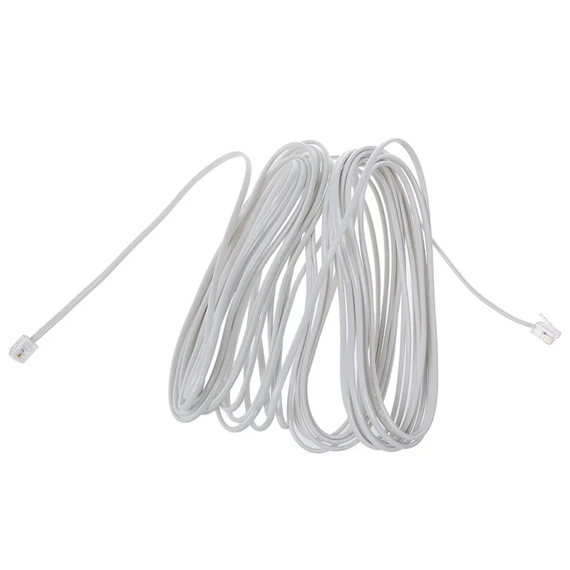 

9M 30ft RJ11 6P2C Modular Telephone Phone Cables Wire White
